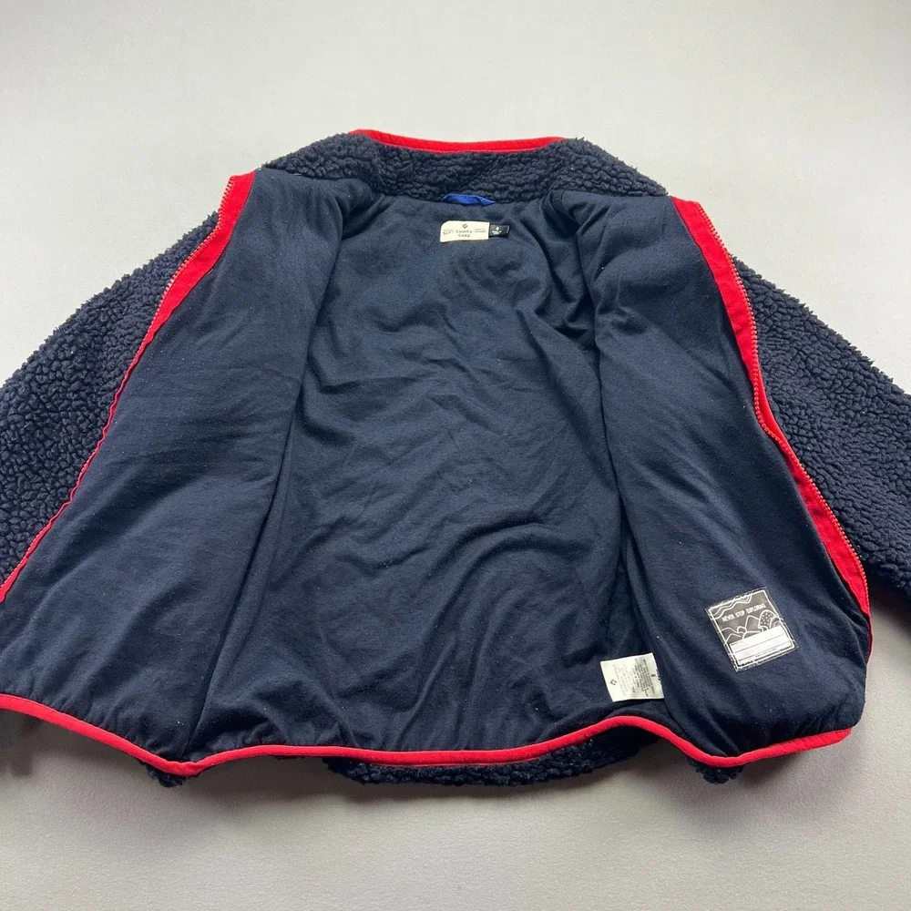 Member's Mark Cuddly Cozy Sherpa Jacket Boys 8 Navy Blue Colorblock Full Zip